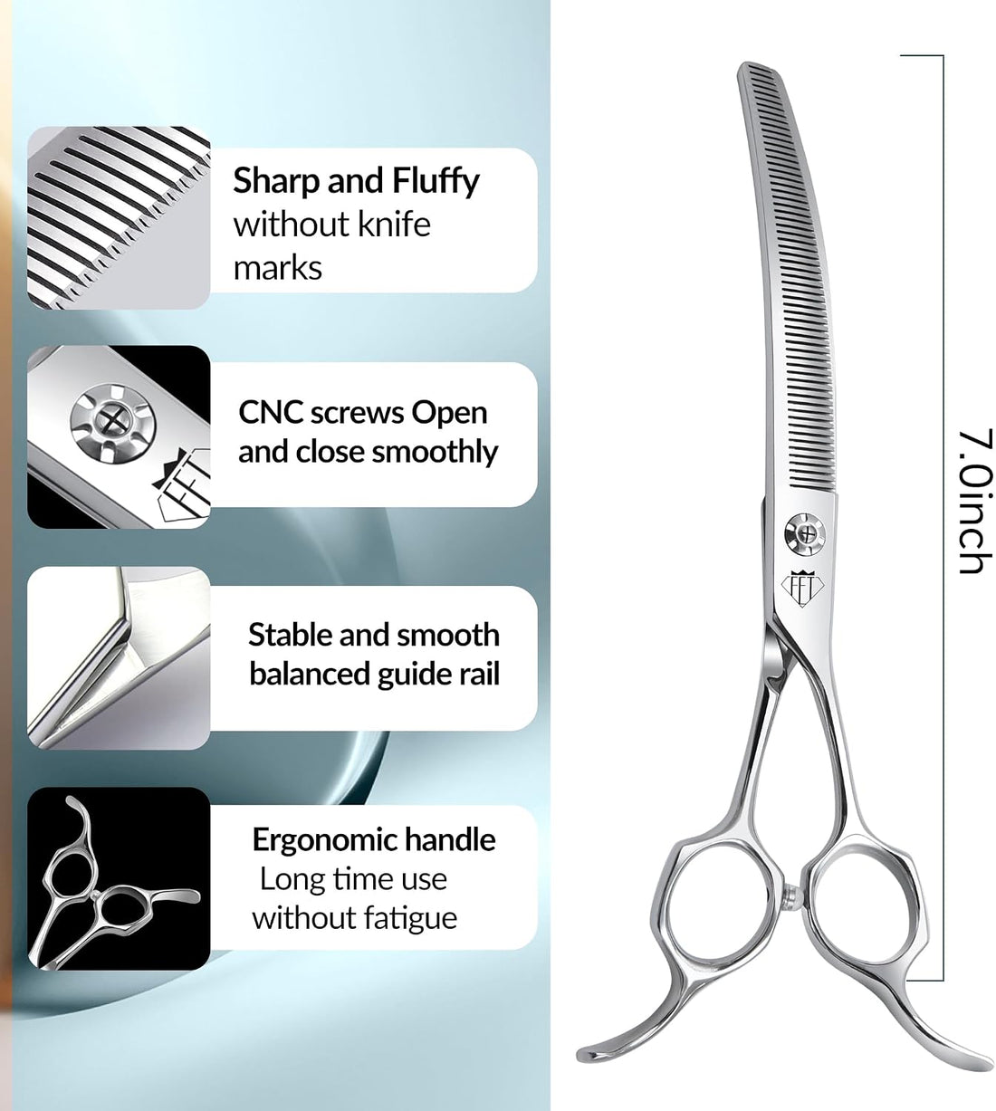 Professional Curved Thinning Scissors for Dog Grooming