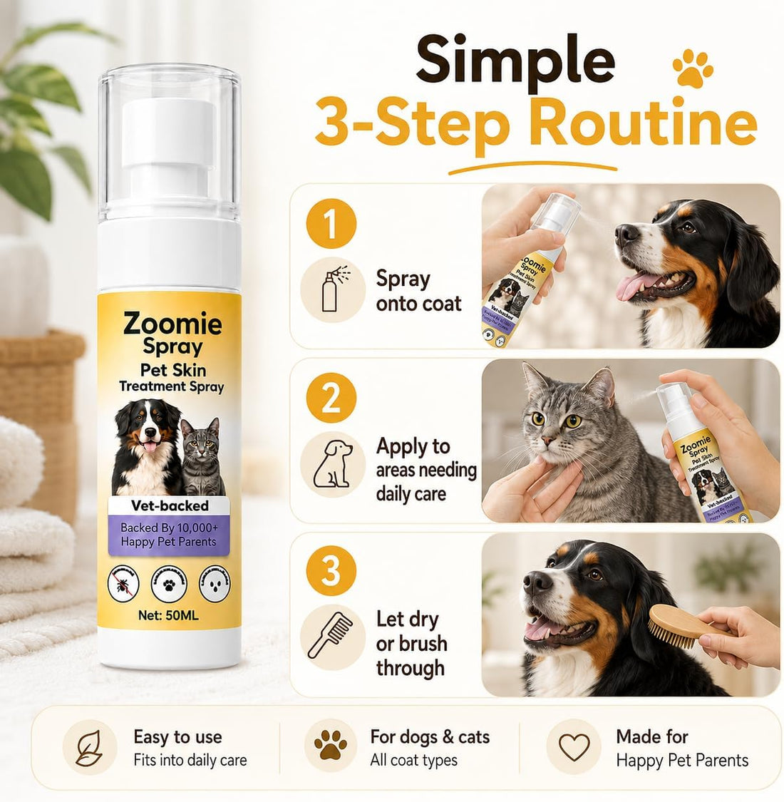 Zoomie Spray for Dogs – for Dog & Cat Skin,50ml