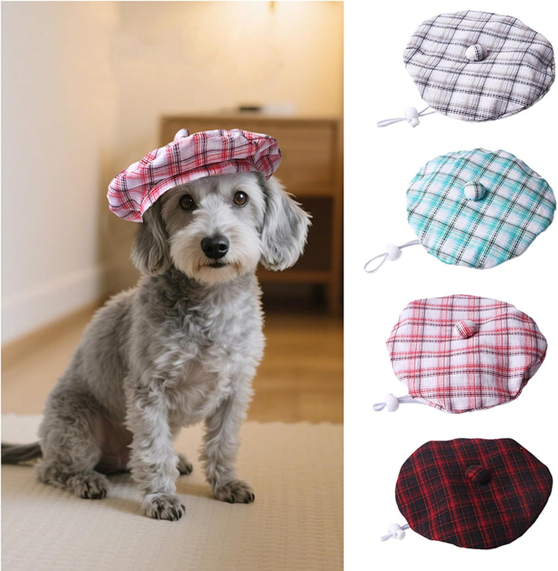 SEIS 3 Pcs Dog Berets Fashion Pet Hat French Artist Cat Cap Baseball