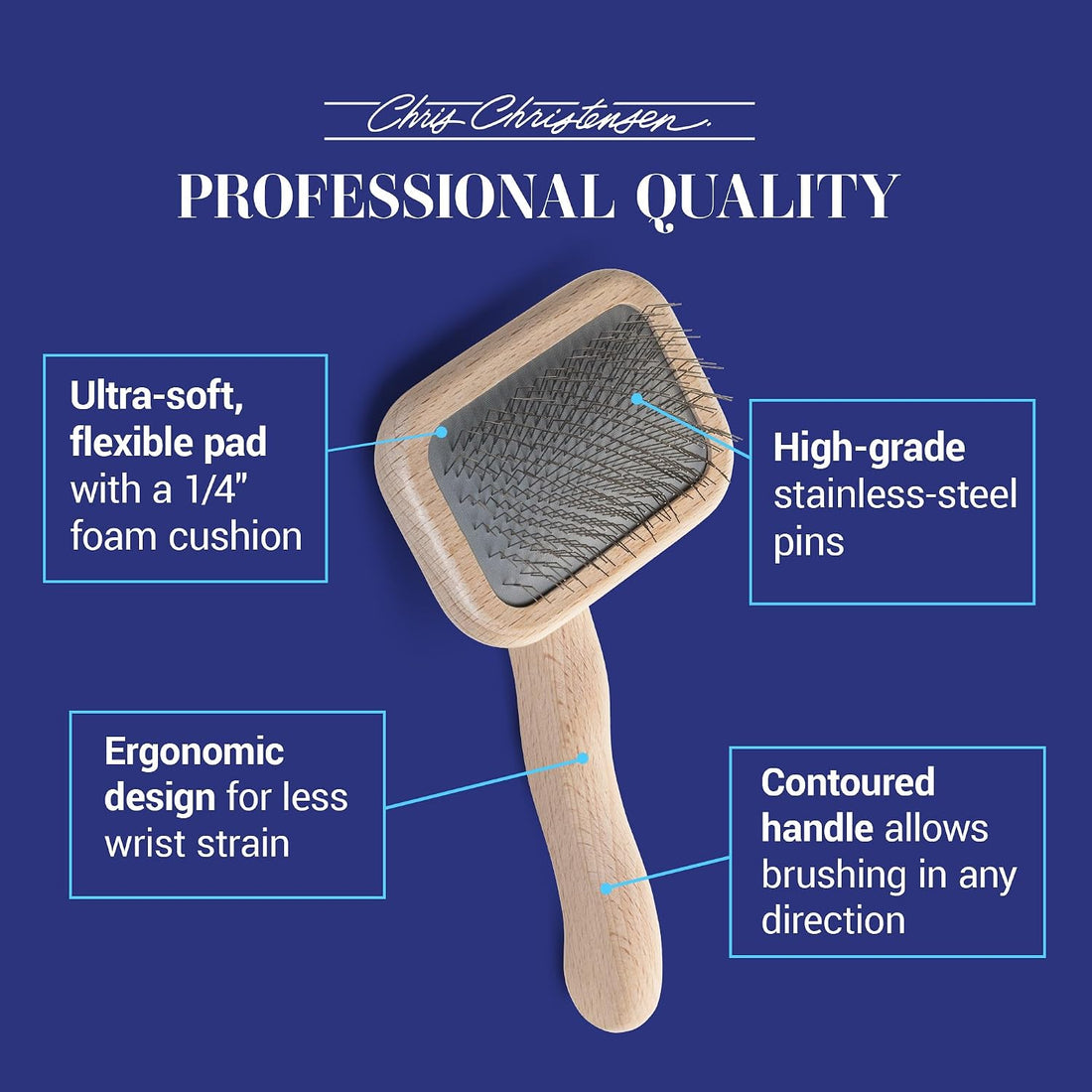Chris Christensen Mark I Slicker Brush for Dogs, 12mm Pins