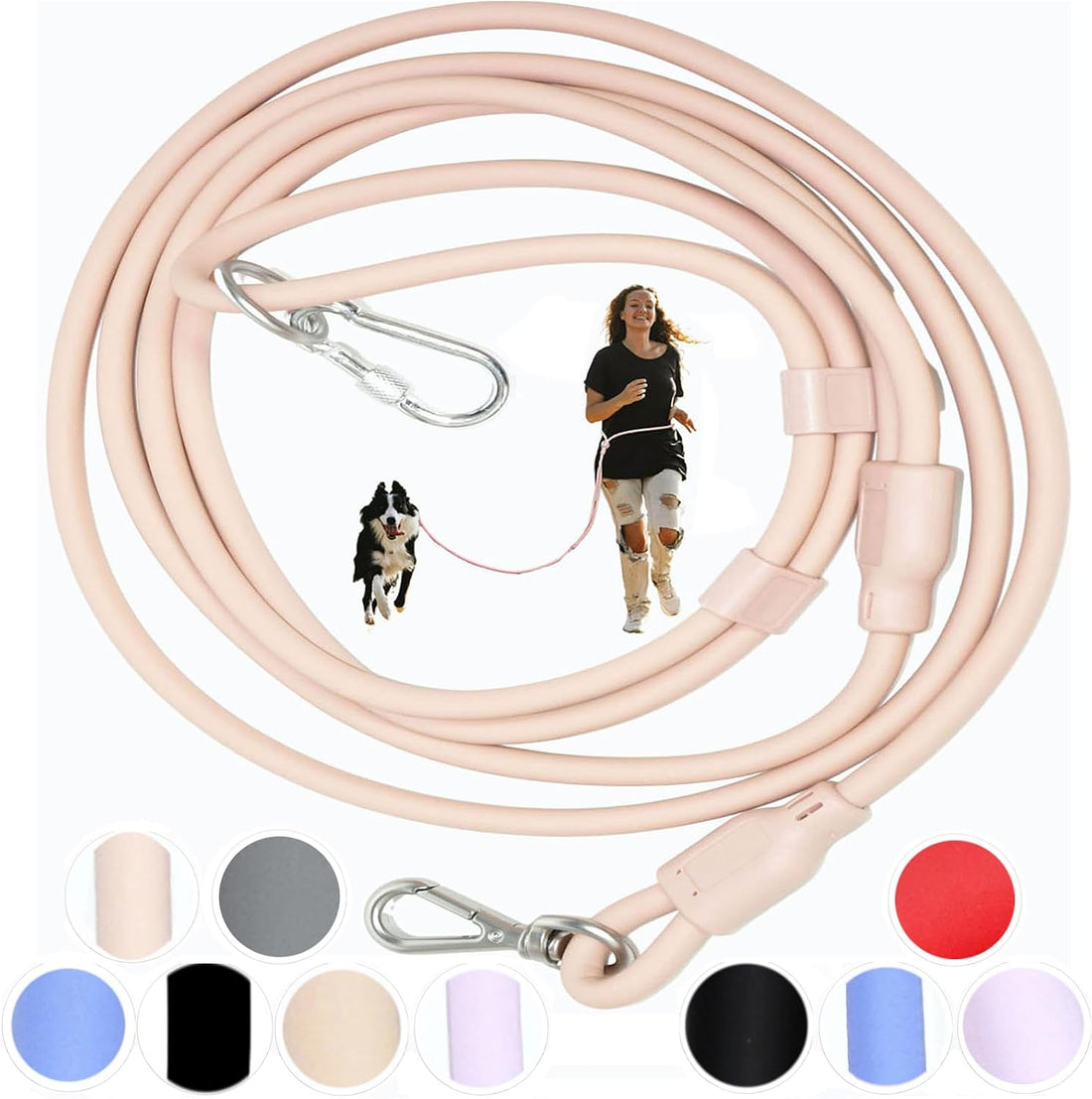 9-in-1 Hands Free Dog Leash Crossbody/Waist Purple Small Dogs