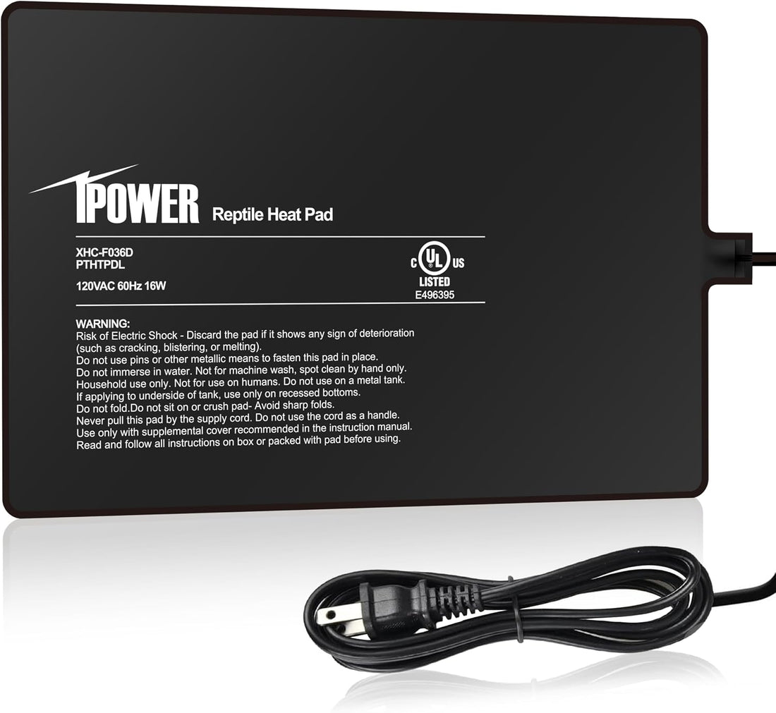 iPower Reptile Heat Pad 8 by12 Inch Under Tank Terrarium Warmer 16W