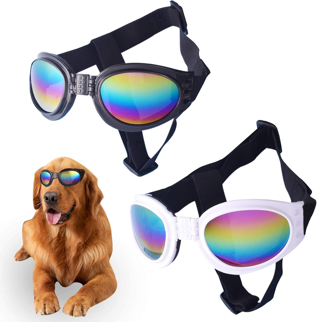 Dog Goggles, Dog Sunglasses UV Protection with Adjustable Strap