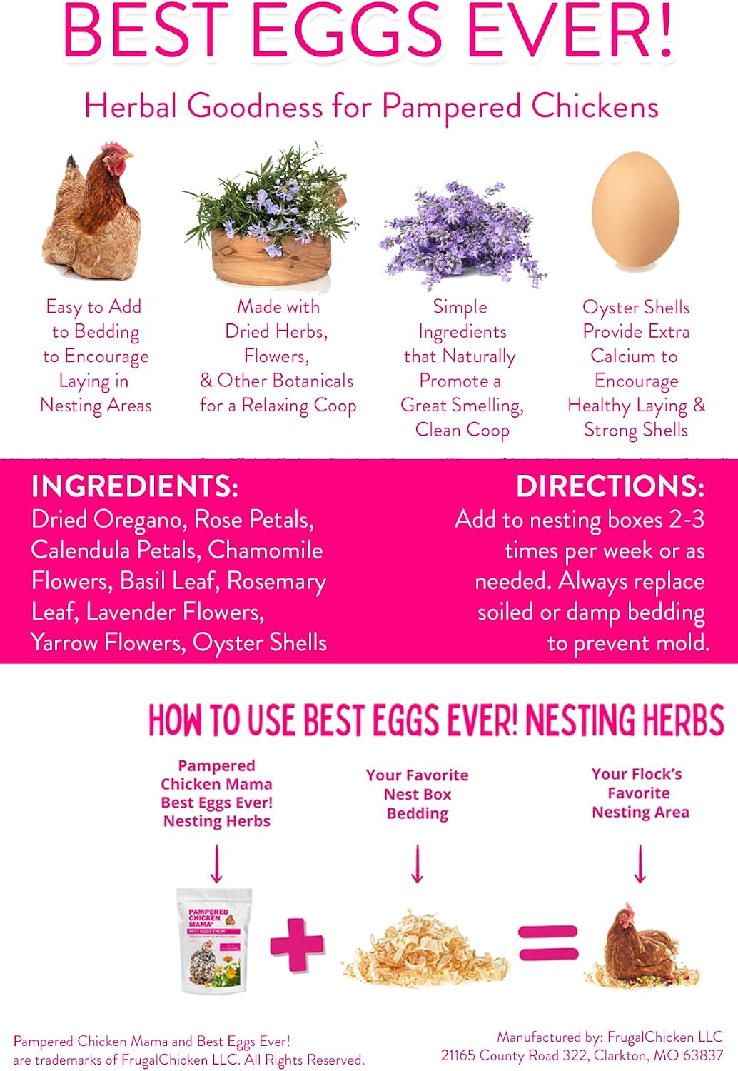 Pampered Chicken Mama Nesting Herbs for Chickens