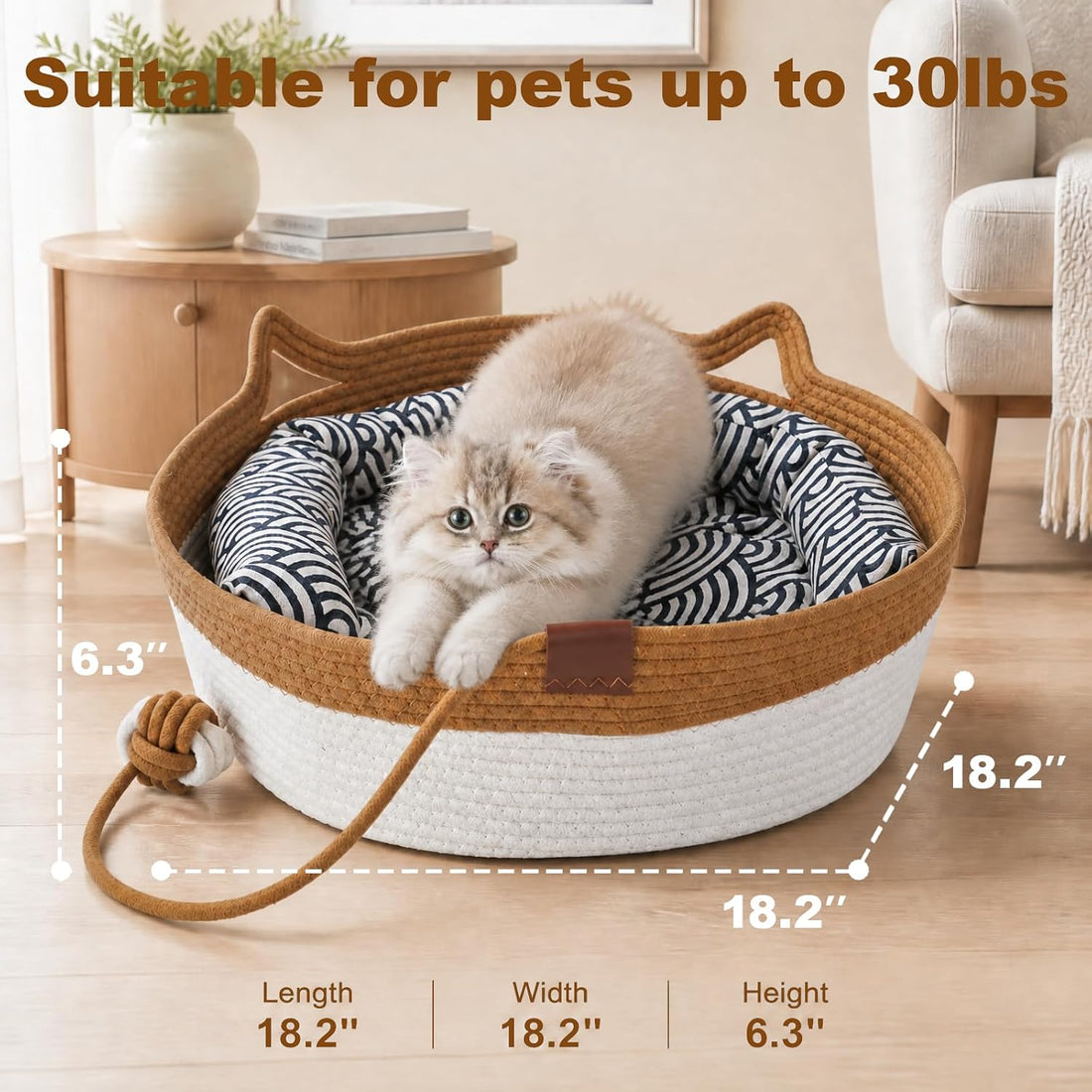 Stimuli Handwoven Cat Basket,Instinct Basket for Cats Basket Bed,Cat