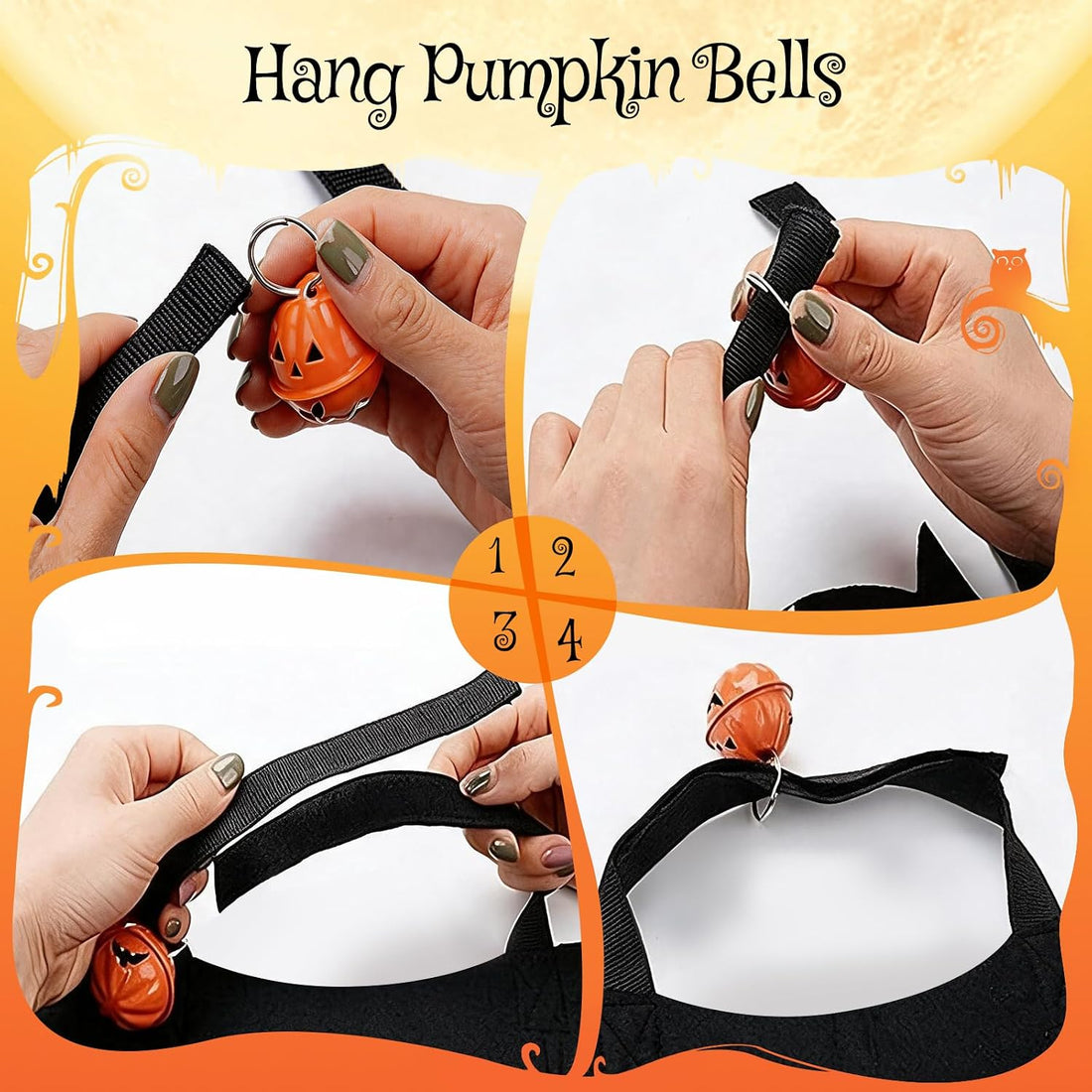 Halloween Dog Bat Wings Pet Costume with Pumpkin Bells for Halloween