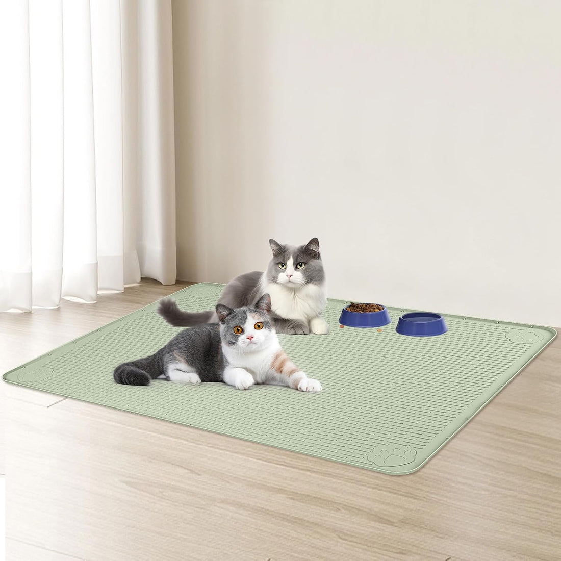 Cat Food Mat Extra Large Silicone Pet Bowl Mat 40''x28''