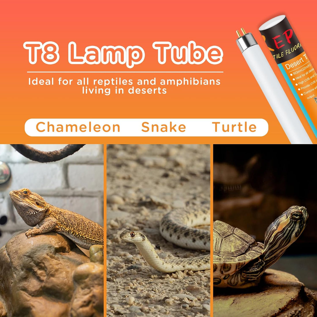 T8 UVB Reptile Light 15W 10.0-2 Pack,UVA UVB Light Bulb