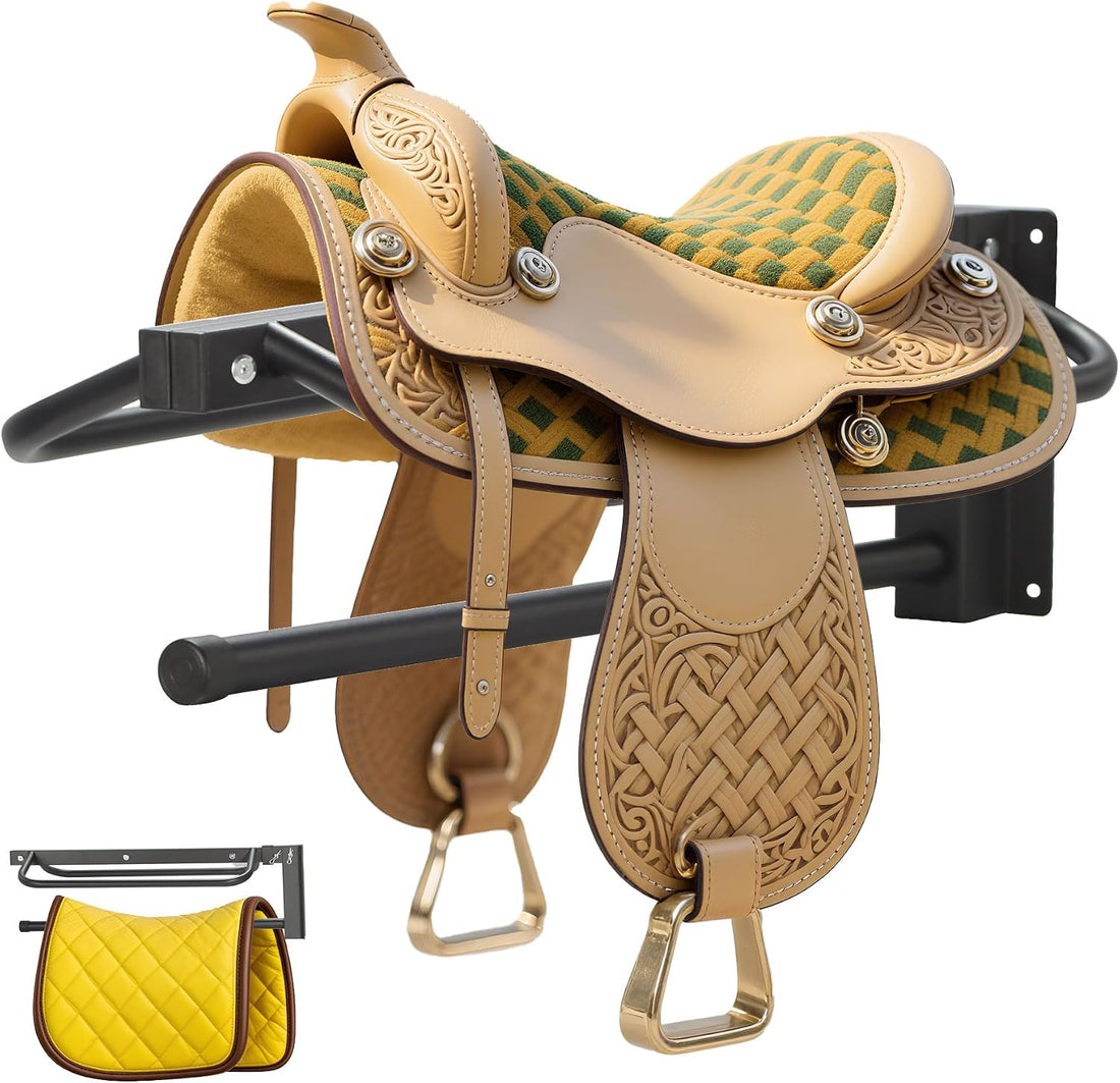 Sidasu Saddle Rack Wall Mount 4 Tier, Heavy Duty Horse Tack Storage