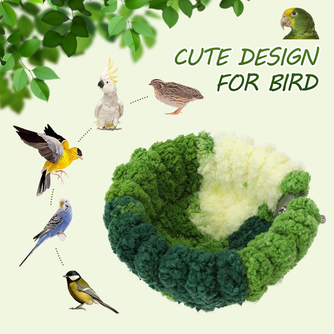 Admaison Bird Nest for Cage,Plush Hanging Bird Bed