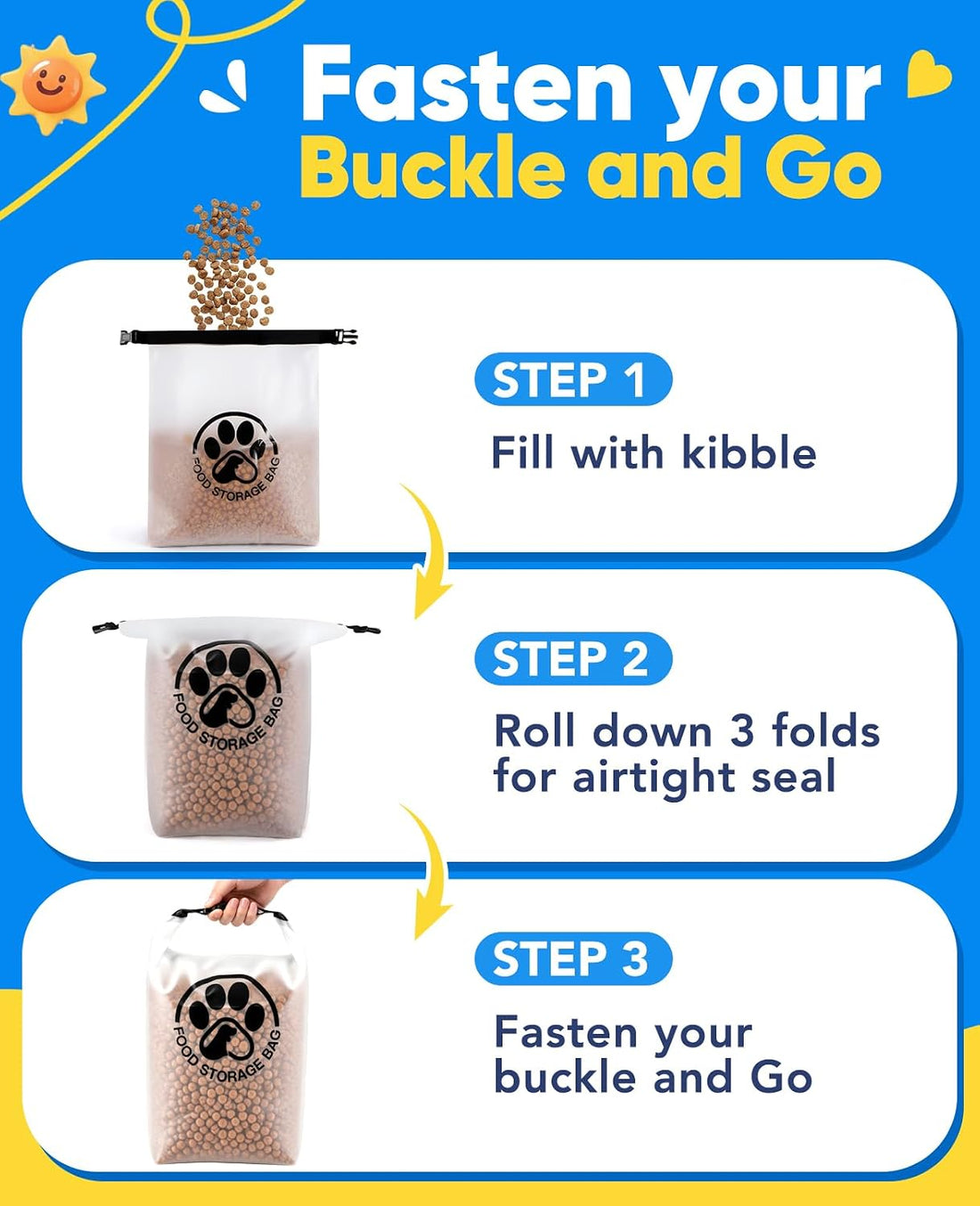 Aosnare Pet Food Storage Bag for Travel