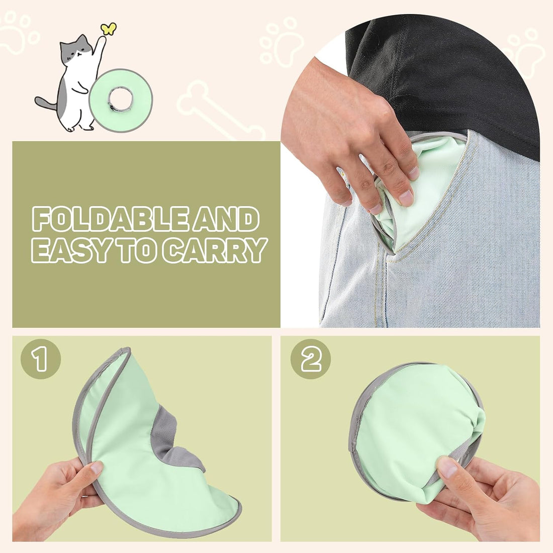 Avont Lightweight Waterproof Foldable Cone, Soft E-Collar