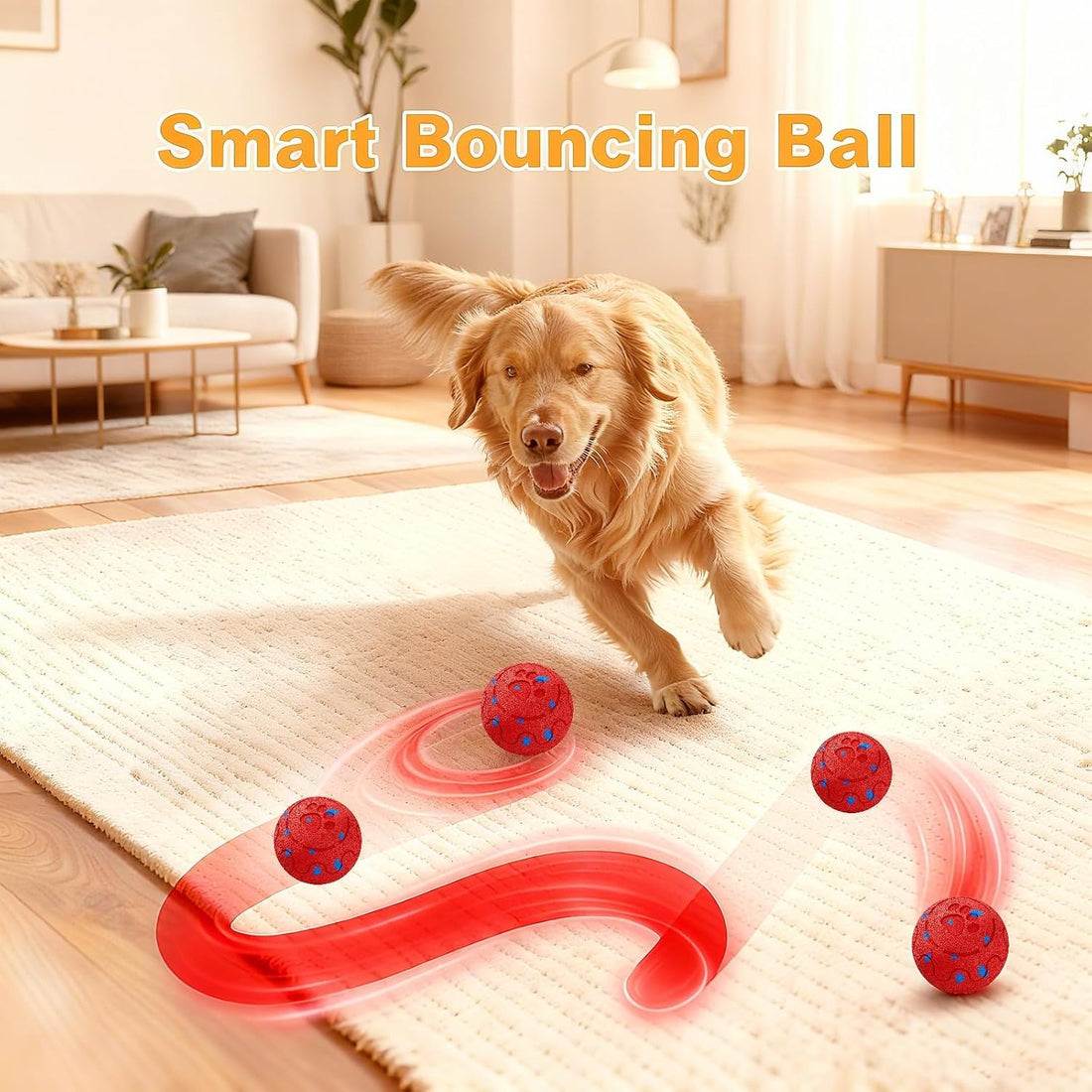 Interactive Smart Dog Toy, Automatic Moving, Bouncing Ball