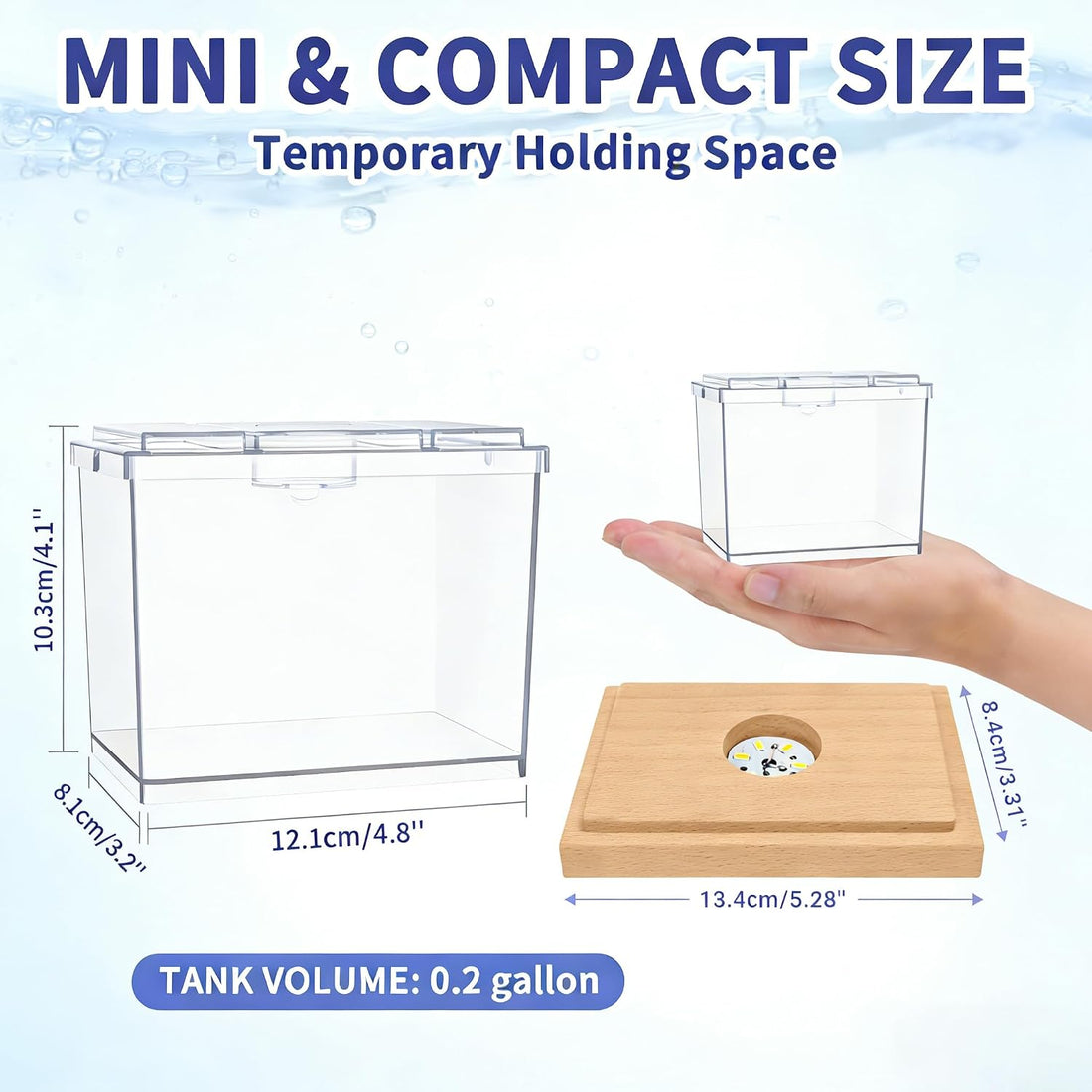 MoonOrange Mini Betta Fish Tank Kit with LED Light Base