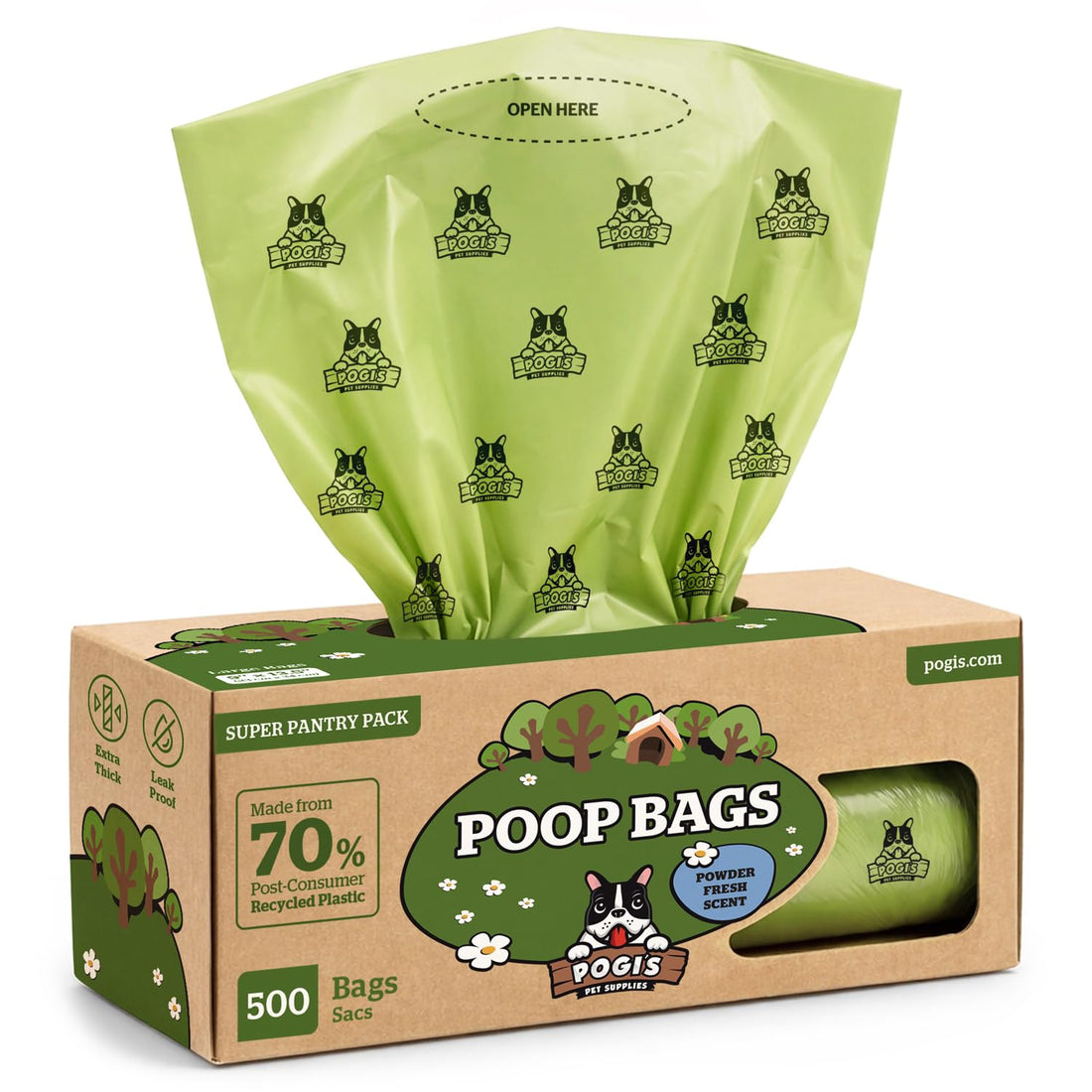 Pogi's Poop Bags – Large, Leak-Proof Dog Waste Bags for Yard or Home