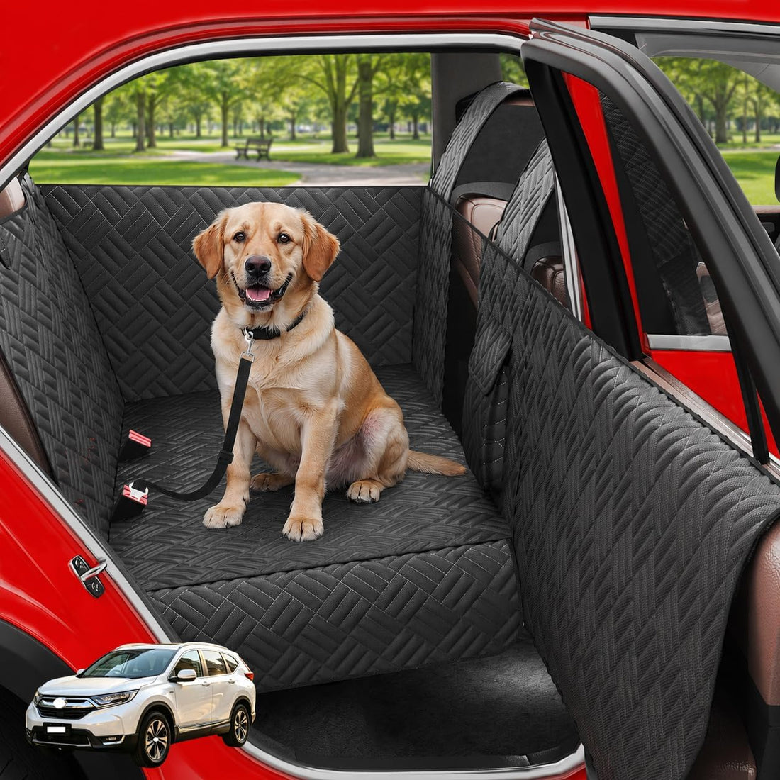 Waterproof SUV Dog Car Seat Cover for Back Seat (Black)
