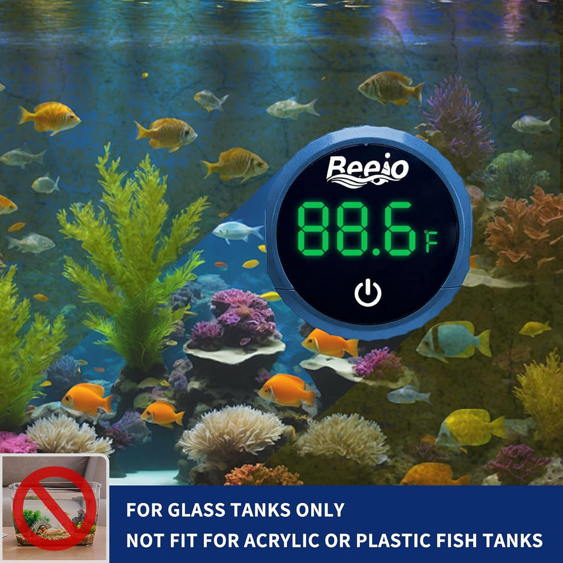 Beejo Fish Tank Magnetic Glass Cleaner with Digital Aquarium