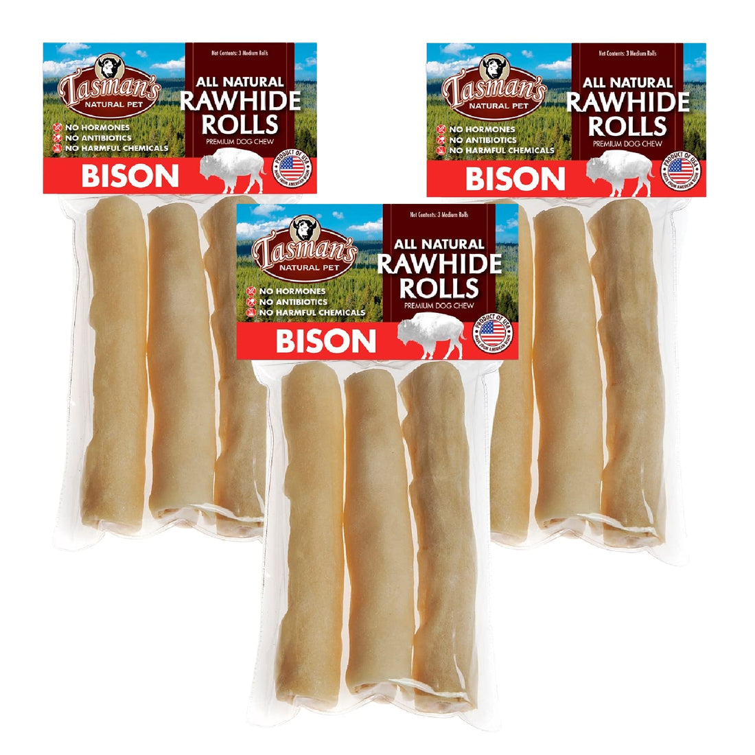 Tasman's Natural Pet All-Natural Buffalo Collagen-Based Rolls