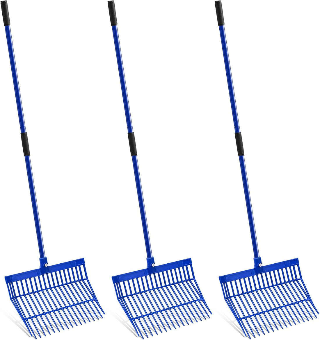 Lasnten 3 Sets Black ABS Manure Fork with Long Metal Handle
