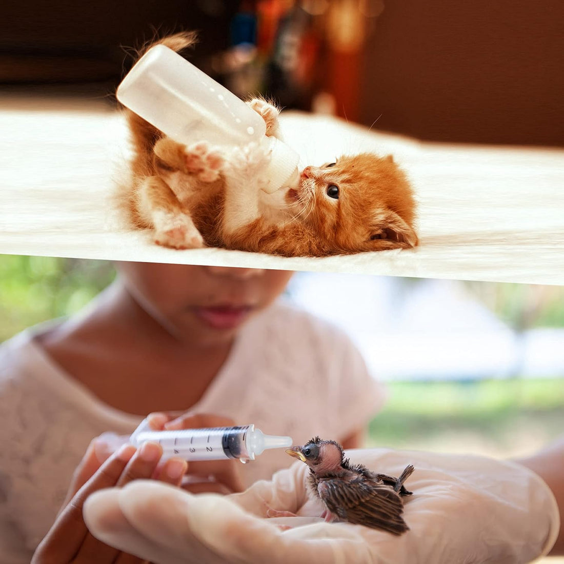 Sadnyy 17 Pcs Kitten Bottle Feeding Kit Puppy Bottles for Nursing