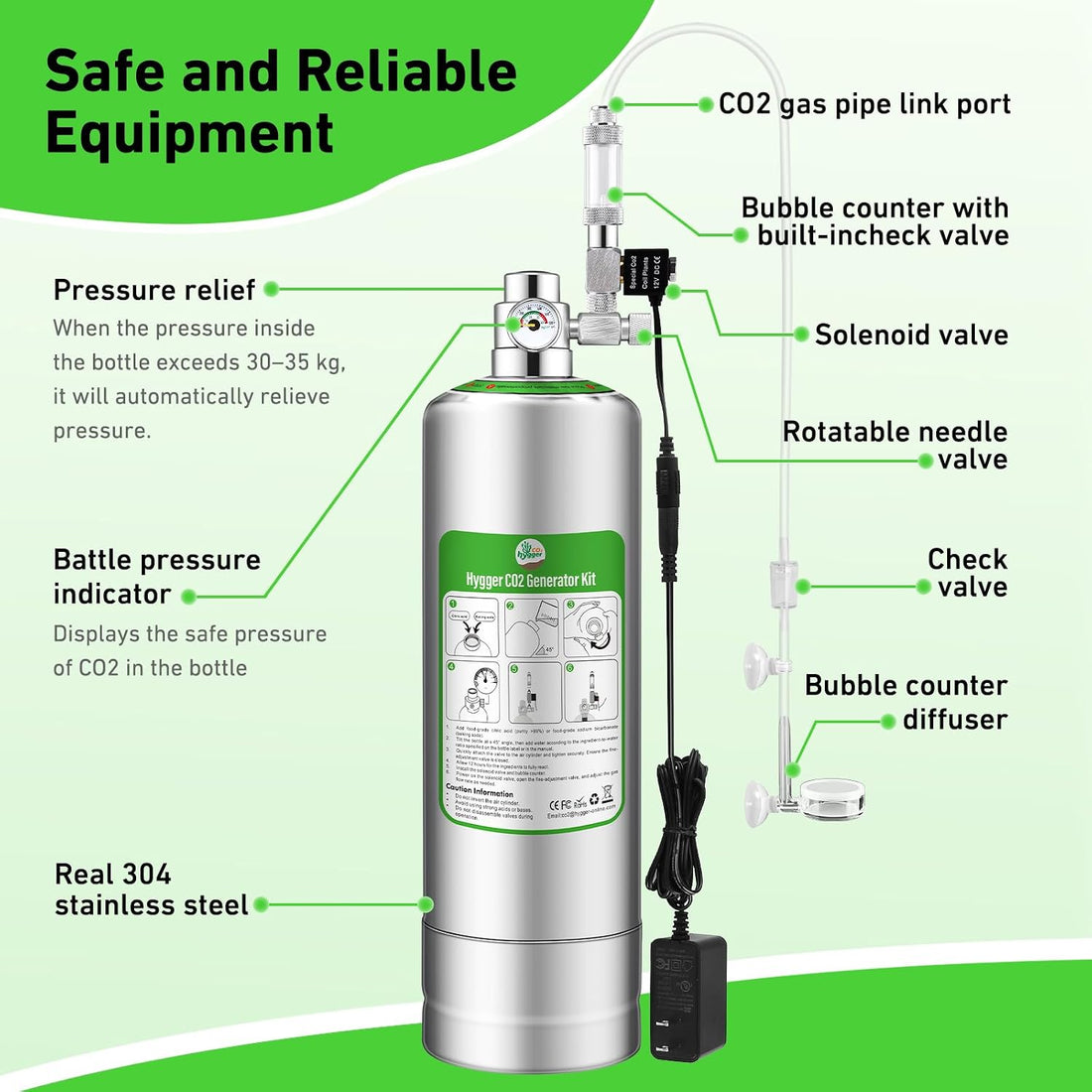 2L Aquarium CO2 Generator System
