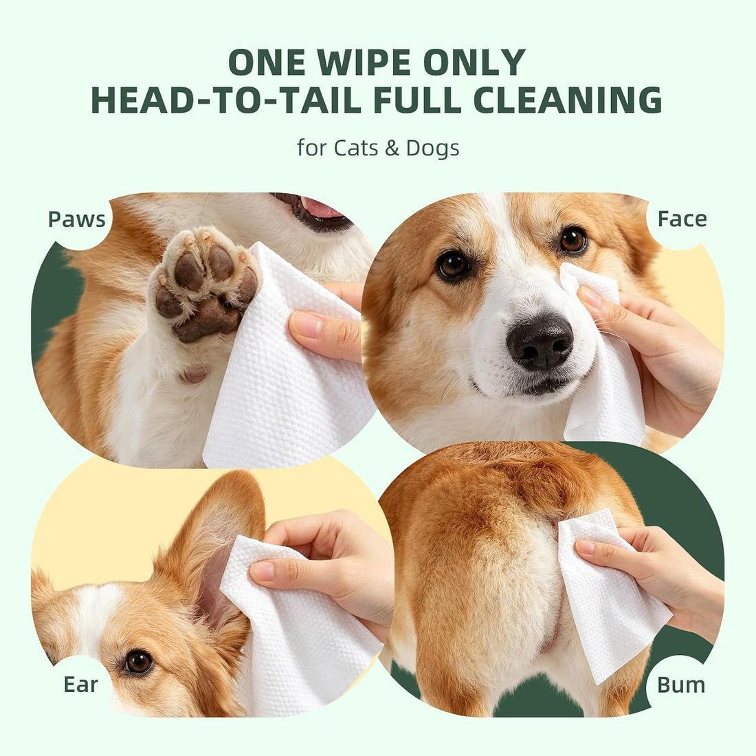 IMMHABI 400 Count Pet Wipes for Dogs & Cats - Paws