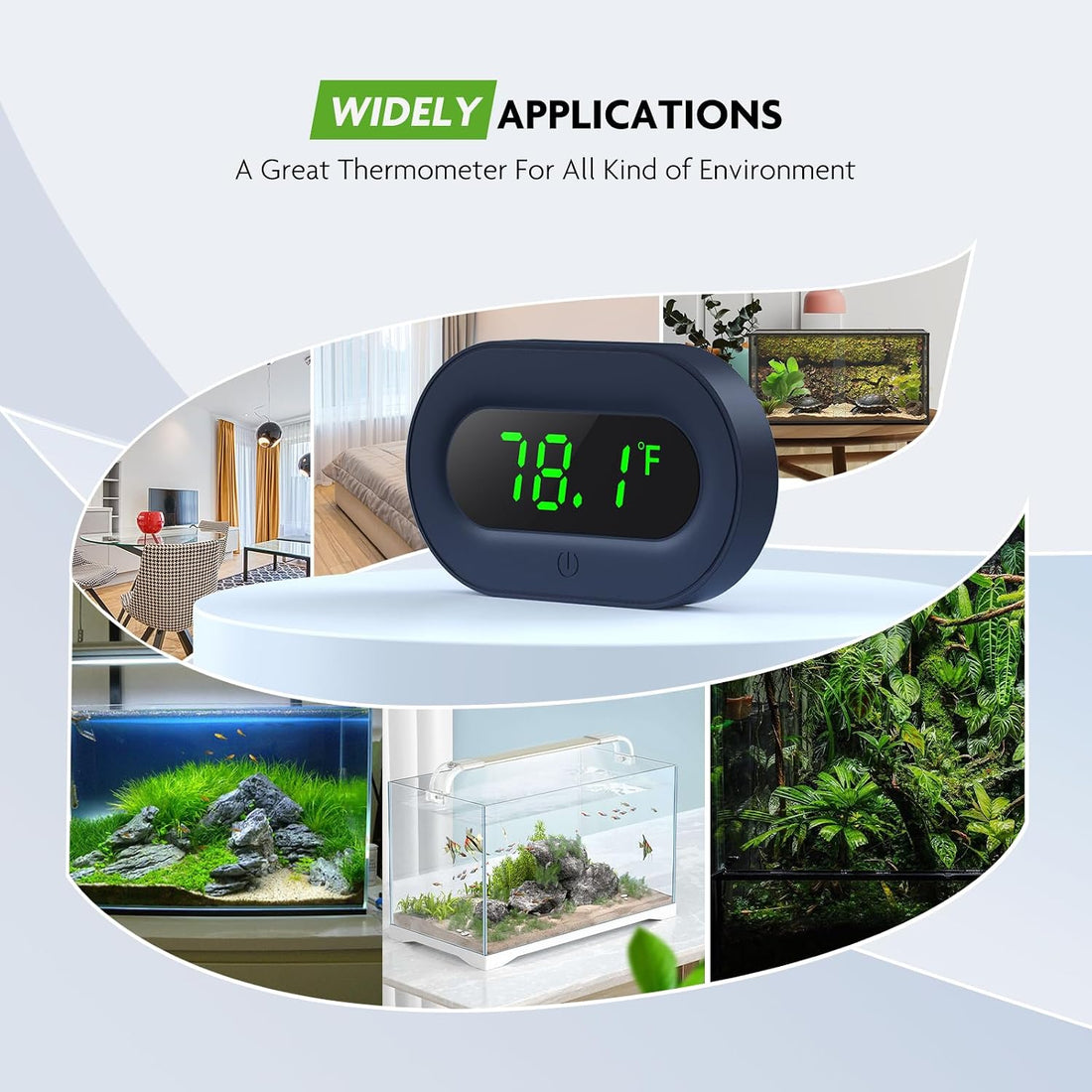 PAIZOO LED Aquarium Thermometer Digital Highly Accurate Replaceable