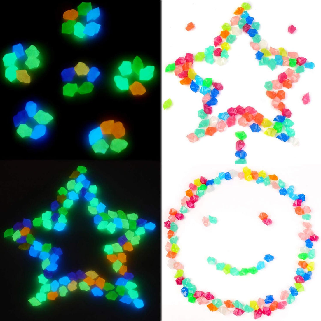 Oubest Fish Tank Decorations Rocks Little Glow in the Dark Aquarium