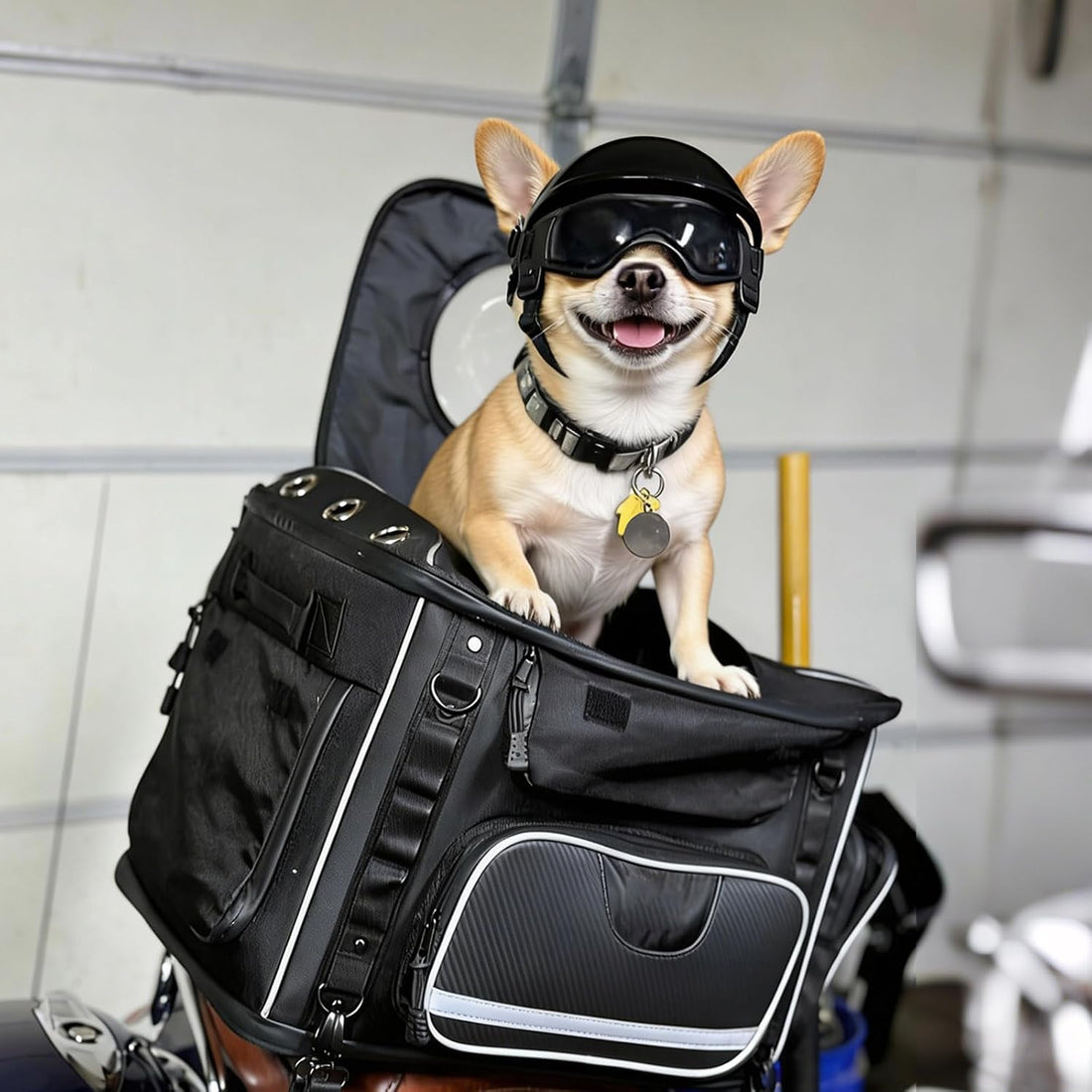 PETLESO Extra Small Dog Helmet and Dog Goggles Set