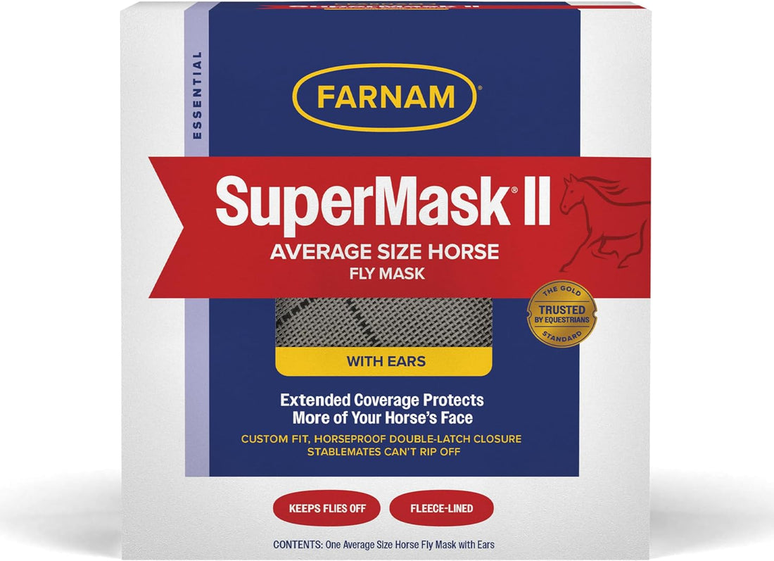 Farnam SuperMask II Horse Fly Mask with Ears, Average Size