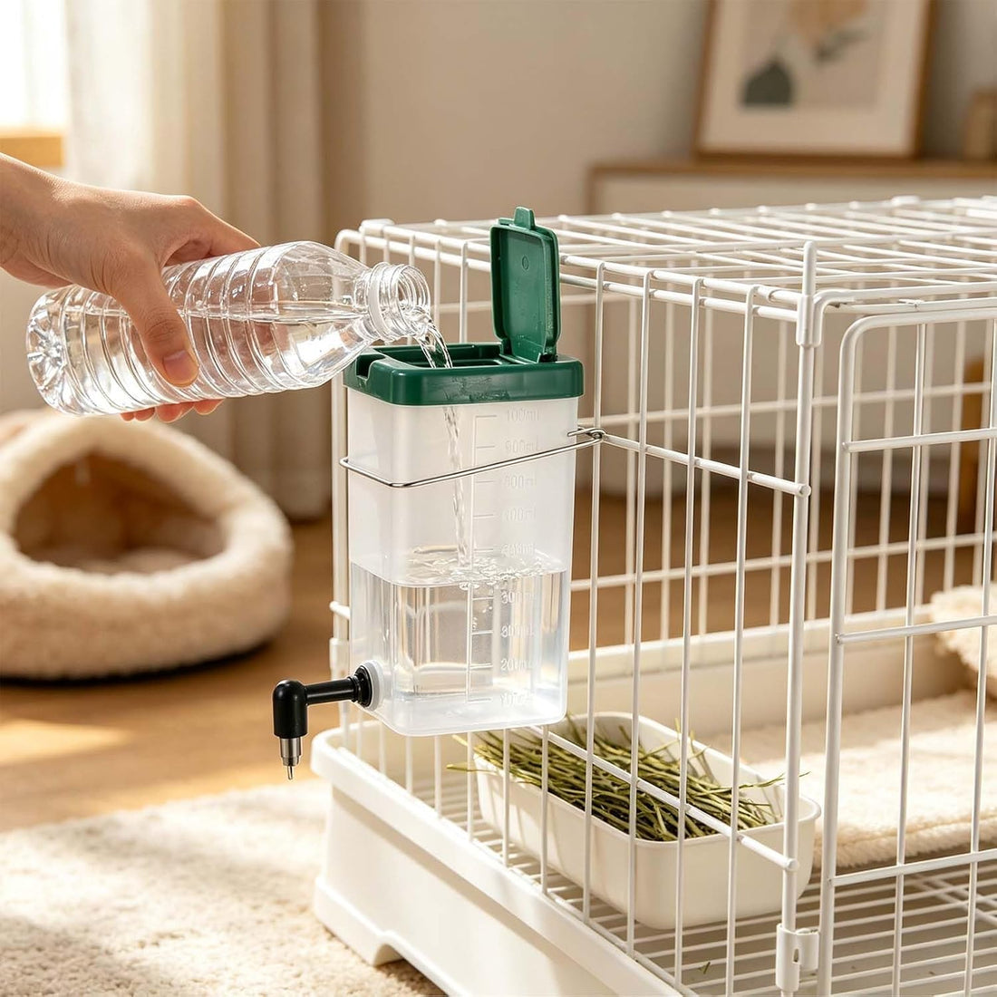 Rabbit Water Bottle, Hanging Small Animal Water Dispenser, 4 Pcs