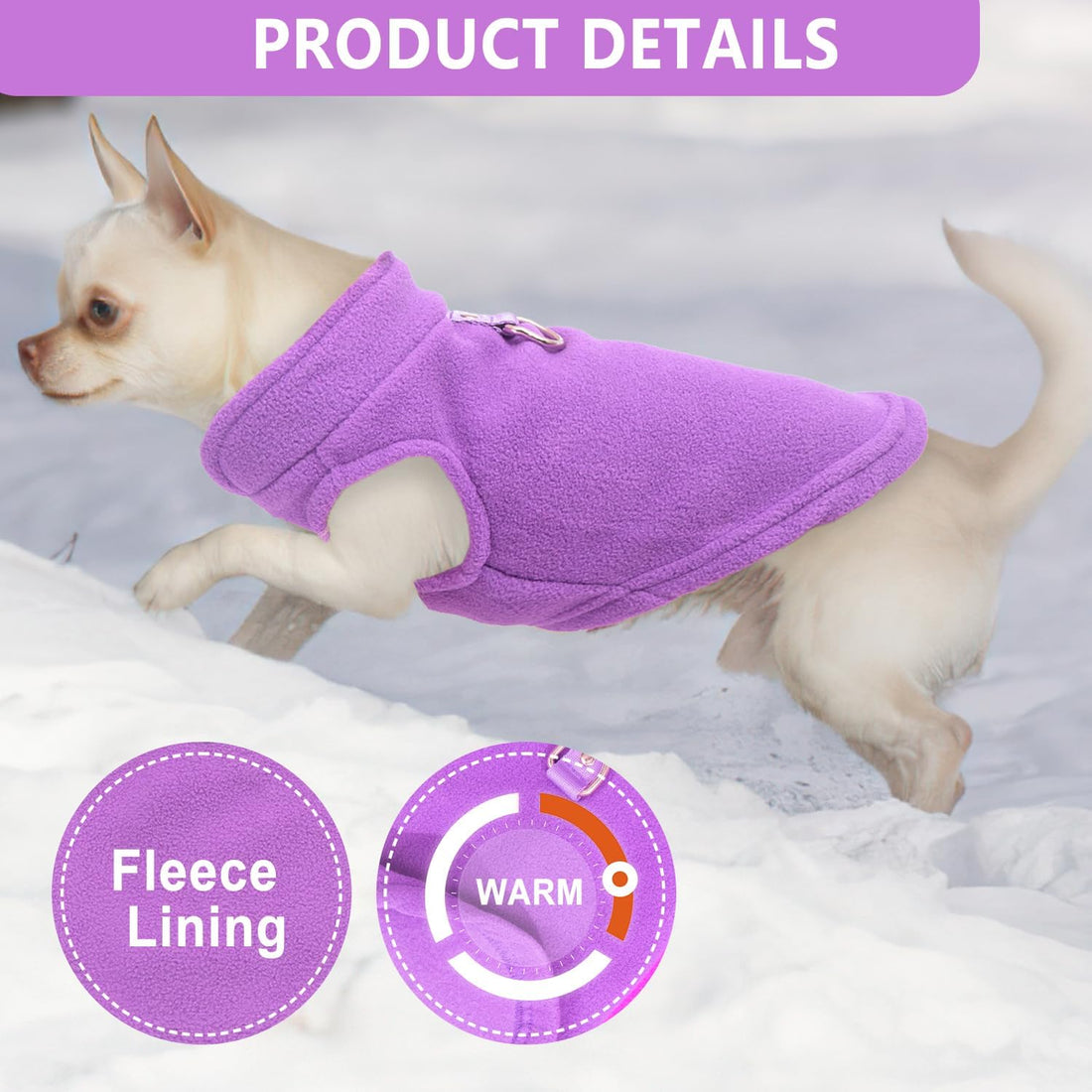 2 Pieces Fleece Dog Sweater Vest Winter Warm Dog Clothes for Small