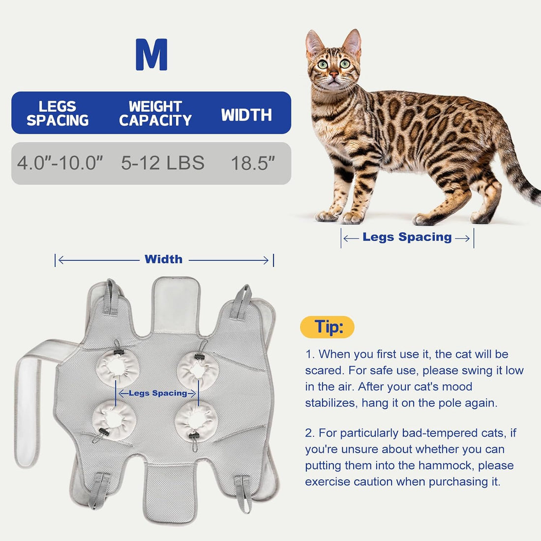 Supet Cat Grooming Hammock Harness for Nail Trimming