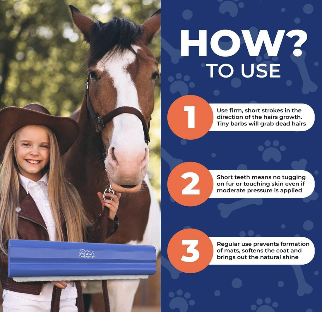 EquiGroomer 8-Inch Deshedding Brush for Dogs & Horses