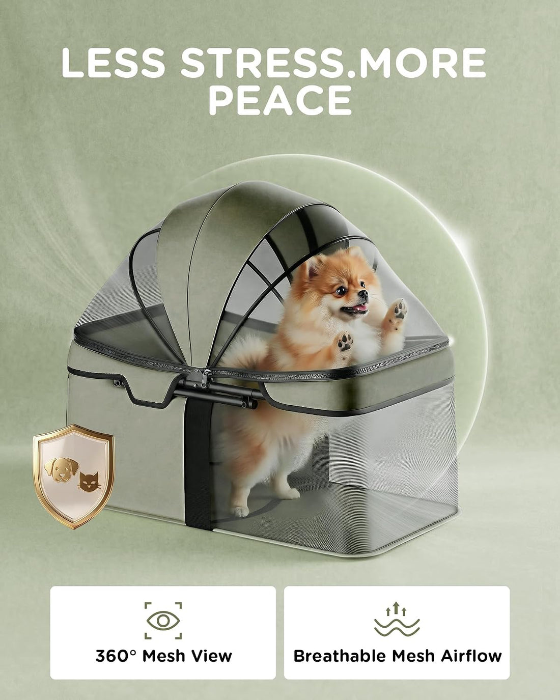 GTPLAYER Foldable Pet Stroller for Small Dogs and Cats