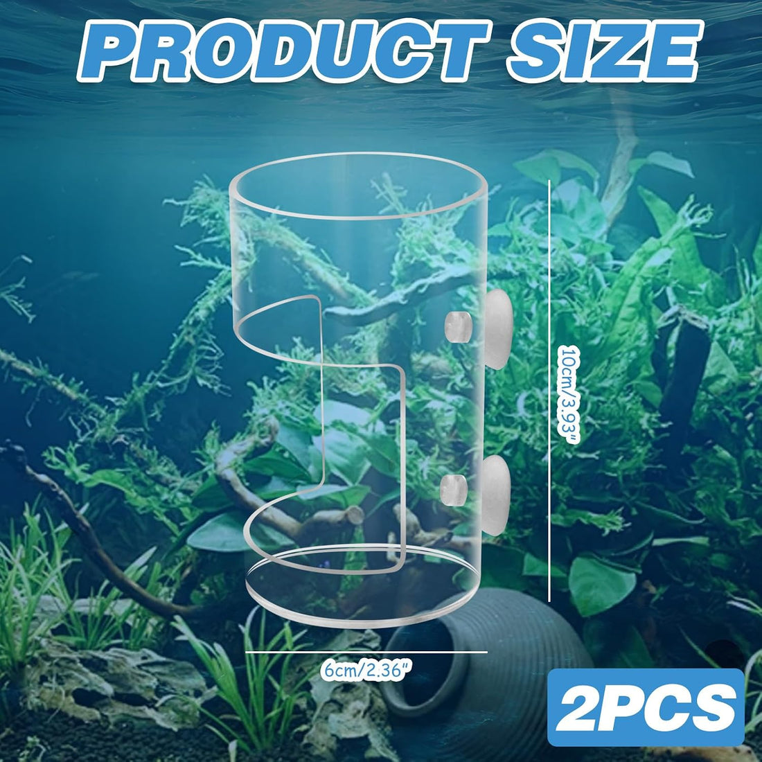 2Pcs Aquarium Fish Feeder Feeding Tray with Suction Cup