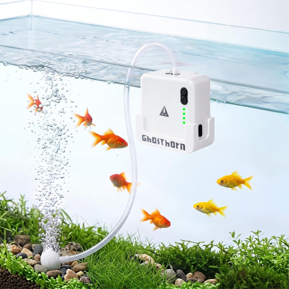 Ghosthorn Waterproof Mini Aquarium Air Pump Rechargeable Aerator
