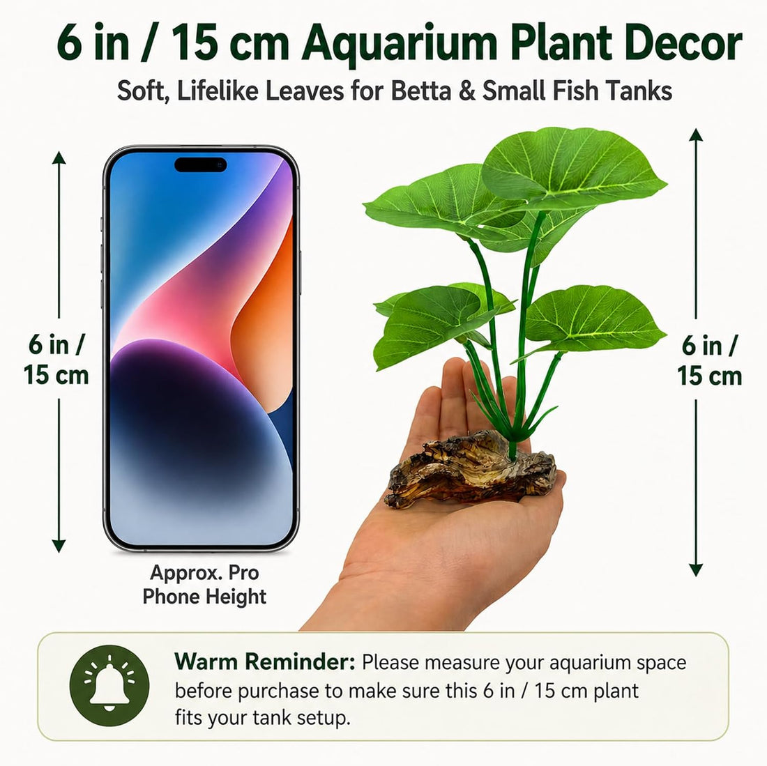 2-Pack Aquarium Decor Fish Tank Decorations 6-inch Betta Fish Tank