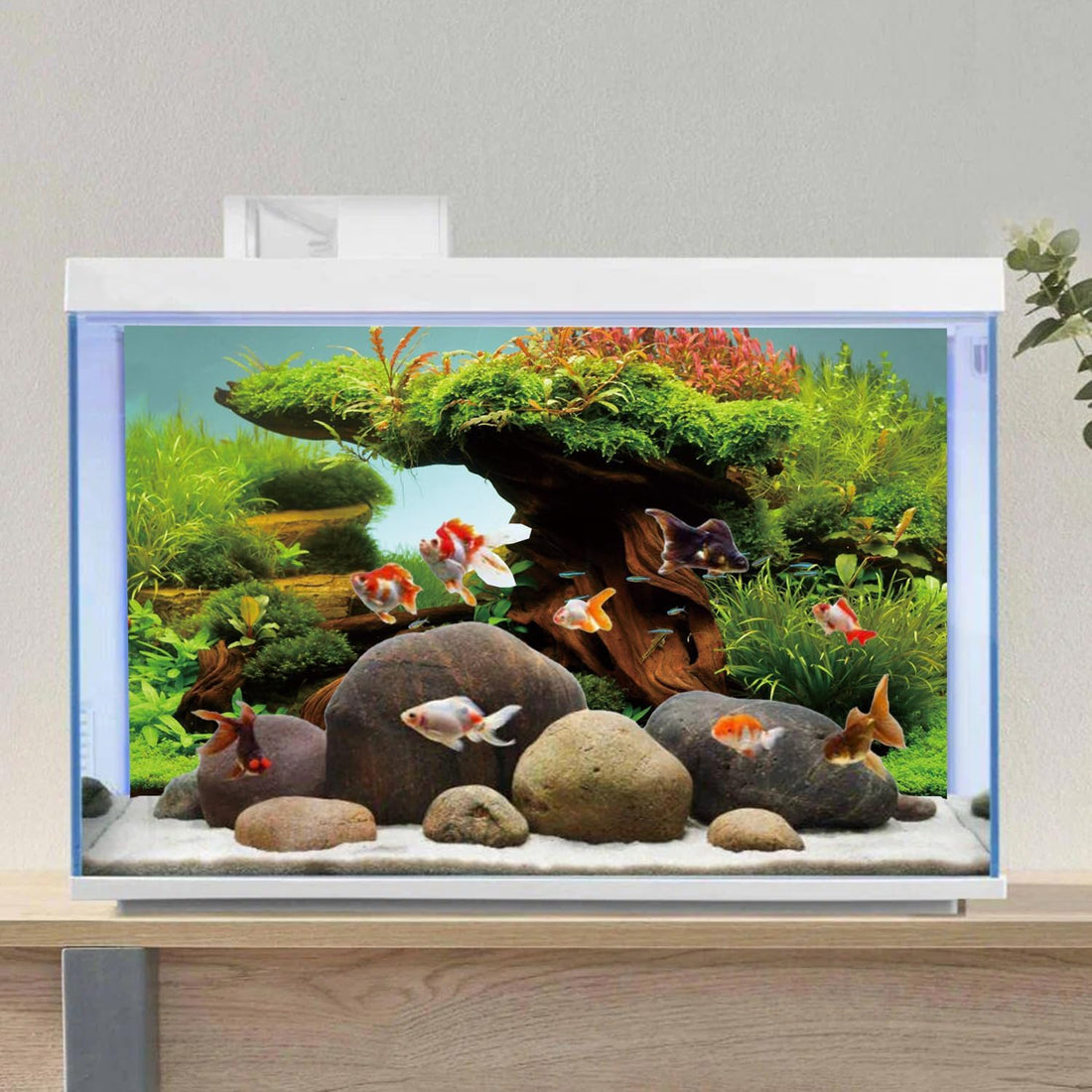 AWERT 48x24 inches Driftwood Fish Tank Background Seaweed Aquarium