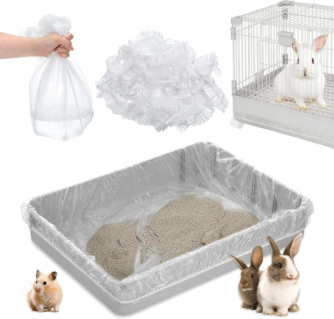 120 Pcs Disposable Plastic Cage Liners 27x19 in Clear Bunny Litter