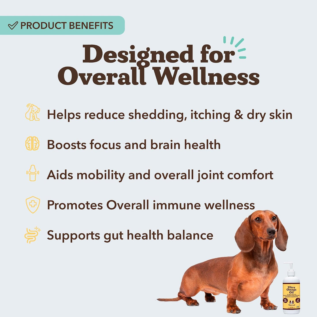 Natural Dog Company Ultra Omega Oil for Dogs a 2000 MG Omega 3, 6