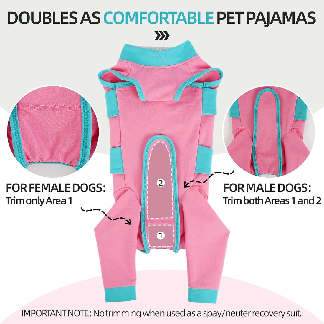Lelepet Dog Surgery Recovery Suit for Rear Legs