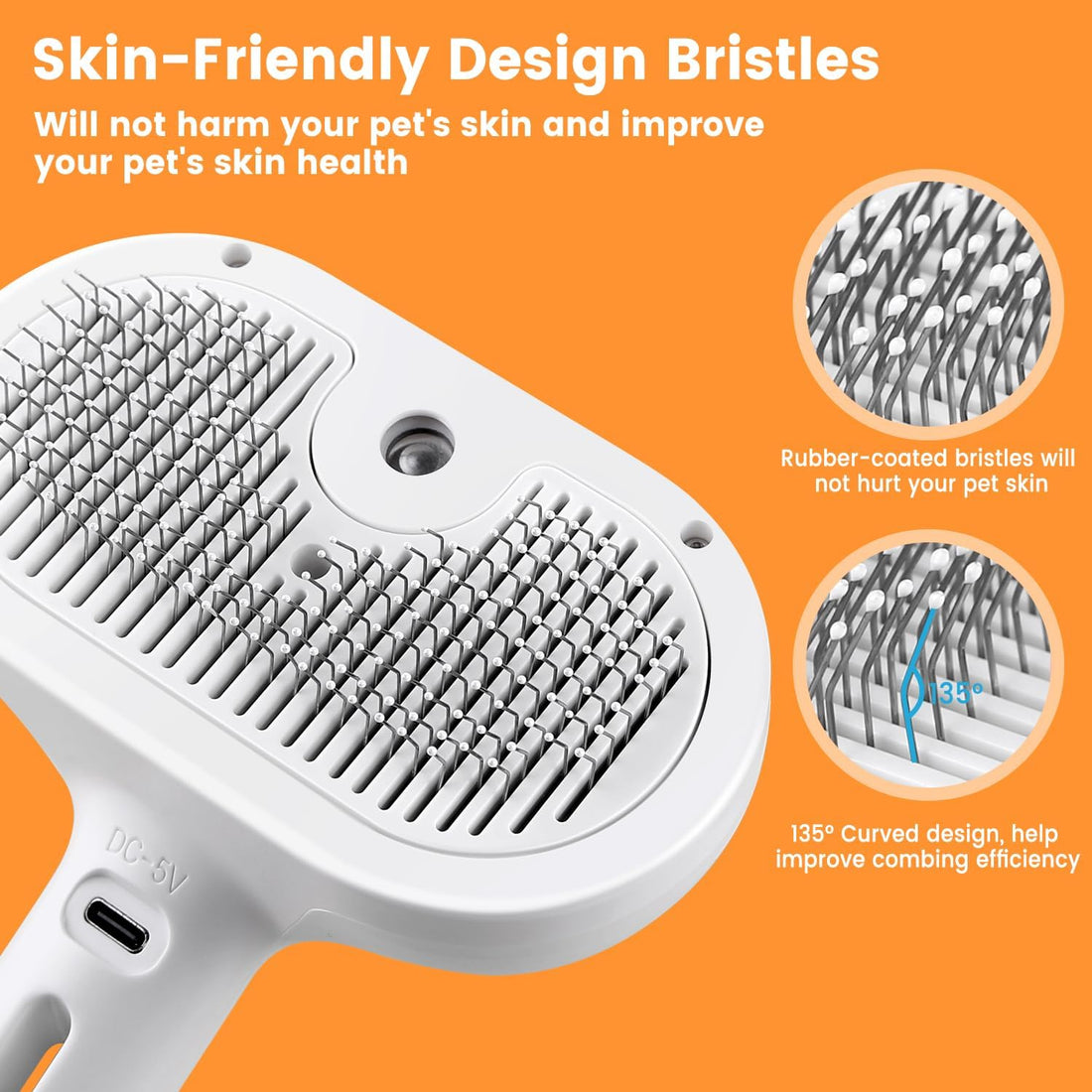 Pet Steam Brush for Indoor Cats & Dogs
