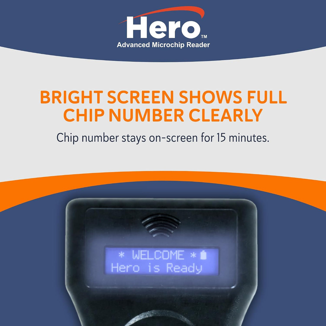 Hero Universal Microchip Scanner, Reads ISO & Non-ISO Pet Microchips