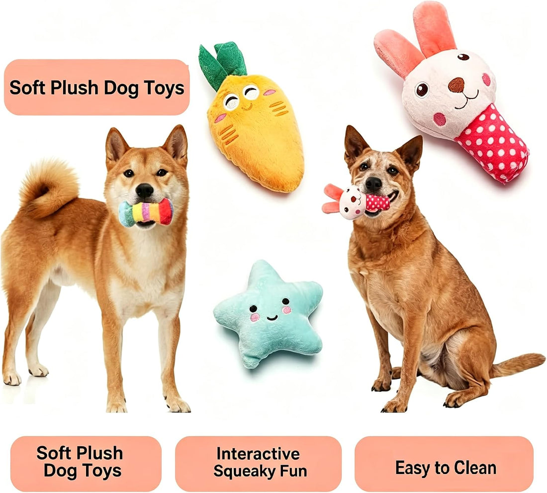 SZKOKUHO 9 Pack Small Dogs Puppy Squeaky Dog Toys,Cute Variety Colors