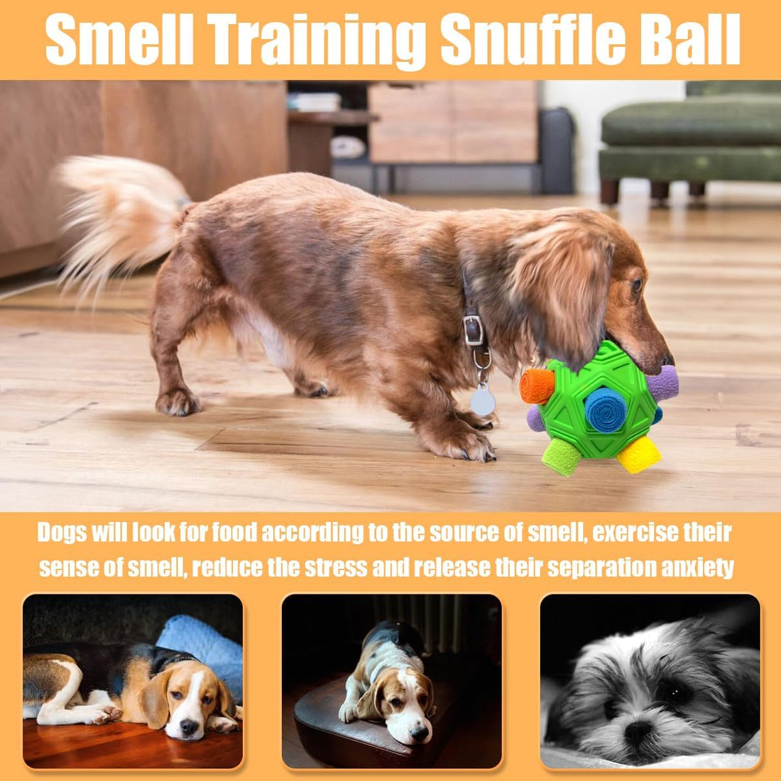 Dog Snuffle Ball-Interactive Puzzle Dog Toys Encourage Natural