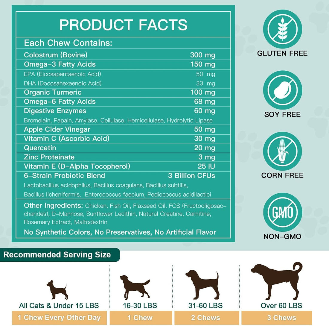 NATURE TARGET Dog Allergy Relief Freeze Dried Chews, with Probiotics