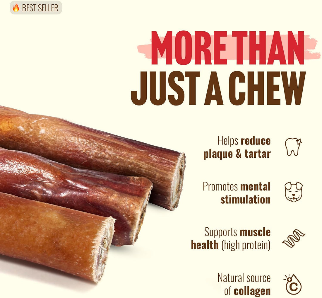 Natural Farm Power Bully Sticks Dog Chews, 2-in-1 Power Chews