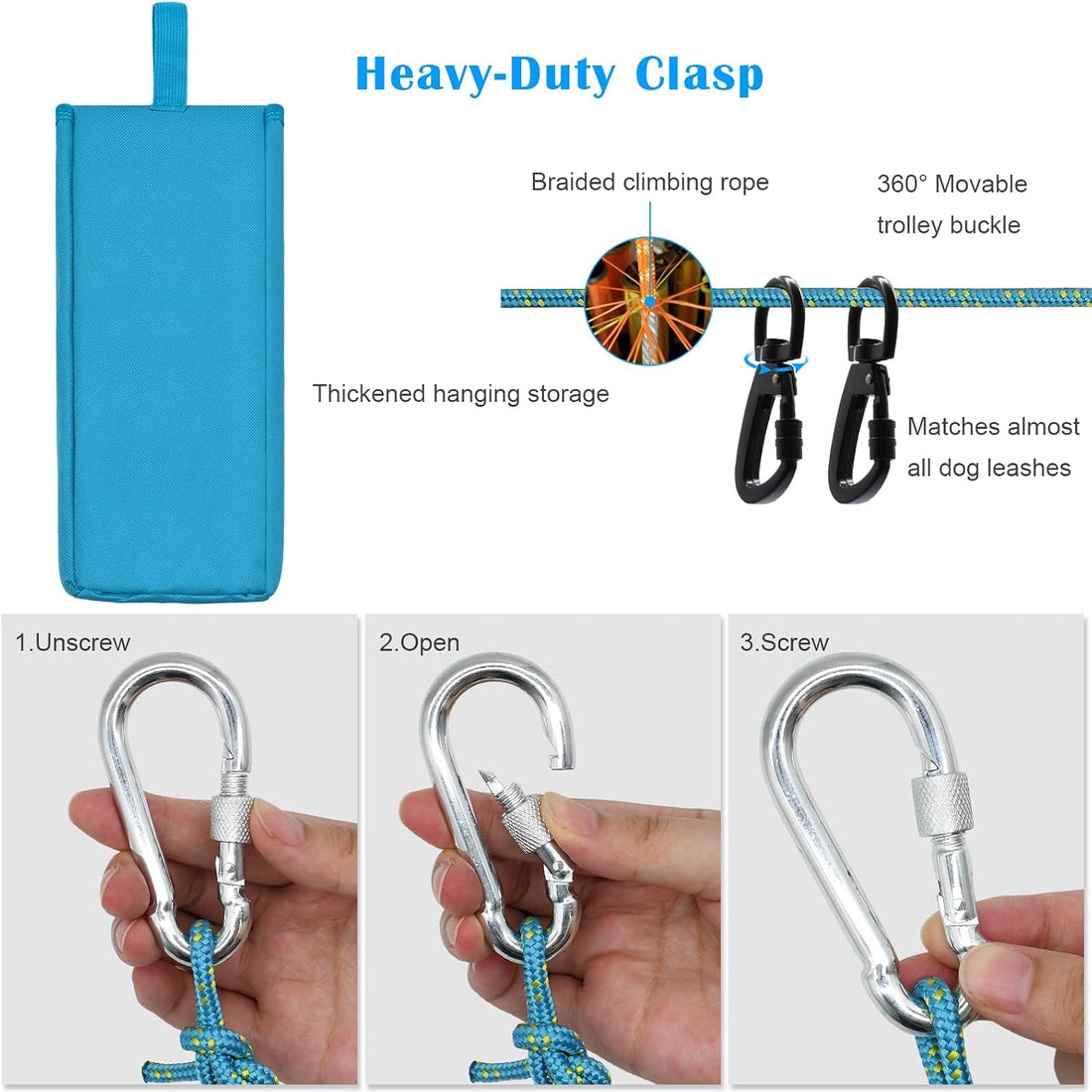 Upgraded Dog Tie Out Cable for Camping