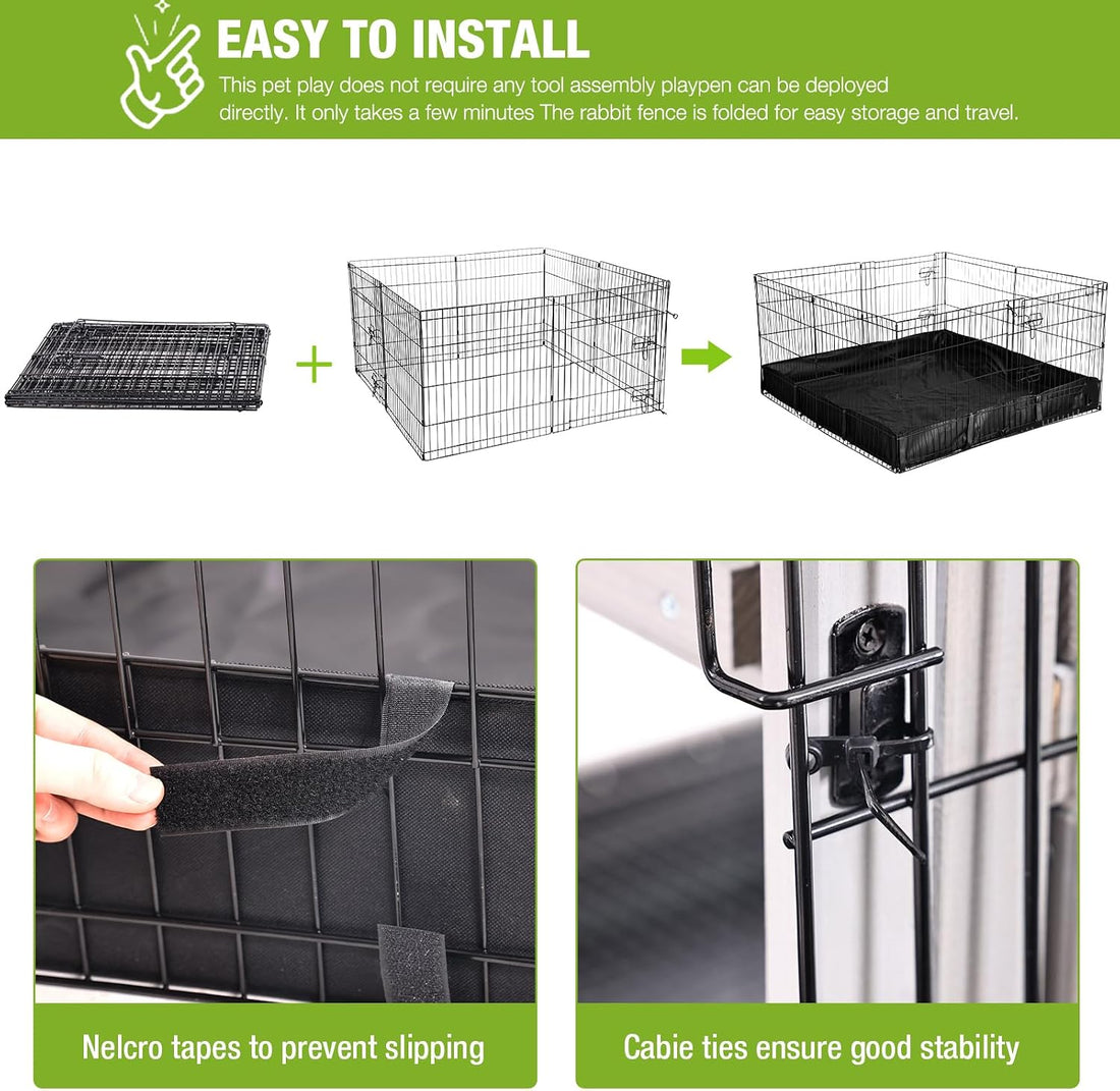 GUTINNEEN Rabbit Pet Playpen Guinea Pig Cage with Waterproof PVC